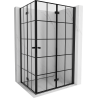 Mexen Mist-F Duo kabina prysznicowa składana prawa 90 x 95 cm, czarna kratka, czarna -  8A6-090L-095P-70-77