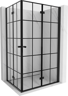 Mexen Mist-F Duo kabina prysznicowa składana prawa 85 x 110 cm, czarna kratka, czarna -  8A6-085L-110P-70-77