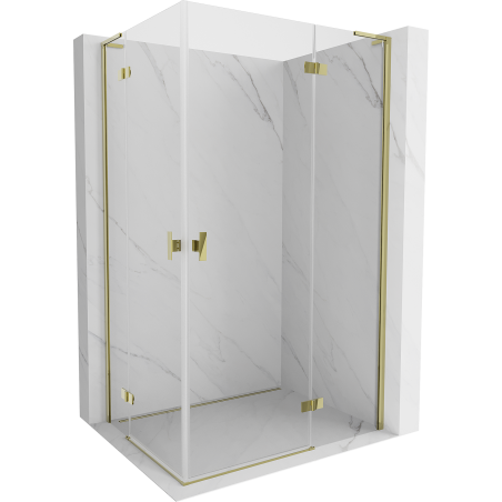 Mexen Mist-H L Duo kabina prysznicowa uchylna prawa 80 x 85 cm, transparent, złota - 8A5L-080L-085P-50-00