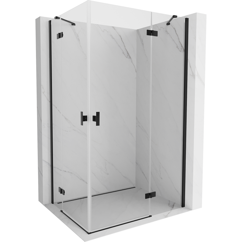 Mexen Mist-H Duo kabina prysznicowa uchylna prawa 85 x 90 cm, transparent, czarna - 8A5-085L-090P-70-00