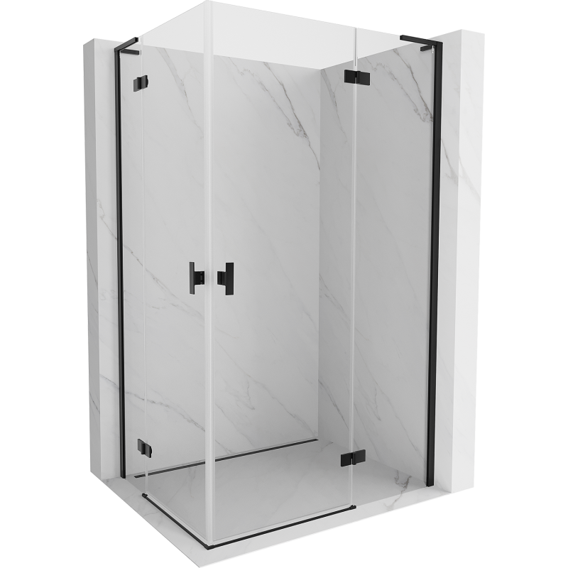 Mexen Mist-H L Duo kabina prysznicowa uchylna prawa 75 x 90 cm, transparent, czarna - 8A5L-075L-090P-70-00