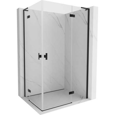 Mexen Mist-H L Duo kabina prysznicowa uchylna prawa 75 x 90 cm, transparent, czarna - 8A5L-075L-090P-70-00