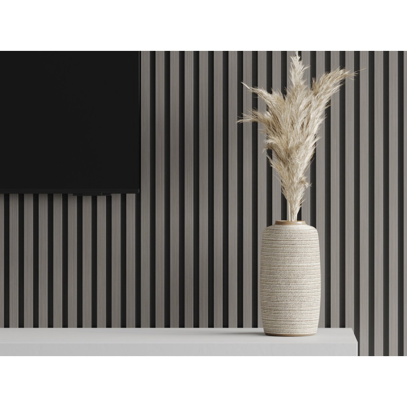 Mexen Lam-B lamele ścienne 275 x 30 cm, płyta HDF 4 mm, fornir techniczny, Dąb Stalowy - S100-275307-3015-006