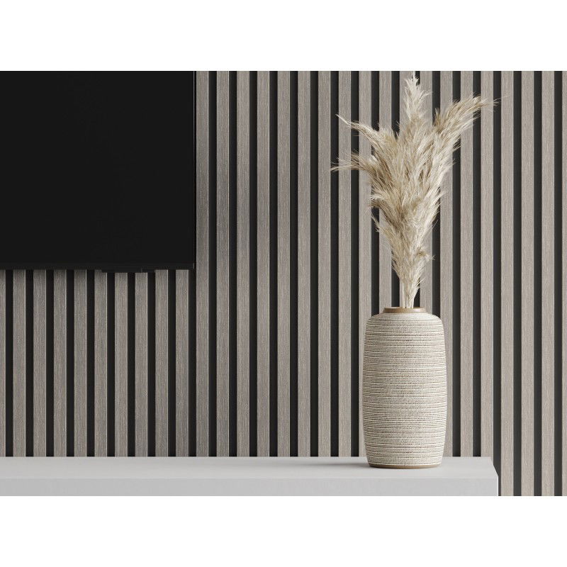 Mexen Lam-B lamele ścienne 275 x 30 cm, płyta HDF 4 mm, fornir techniczny, Dąb Srebrzysty - S100-275307-3015-007