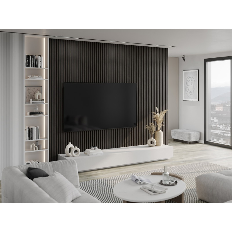 Mexen Lam-B lamele ścienne 275 x 30 cm, płyta HDF 4 mm, fornir techniczny, Orzech Srebrzysty - S100-275307-3015-009