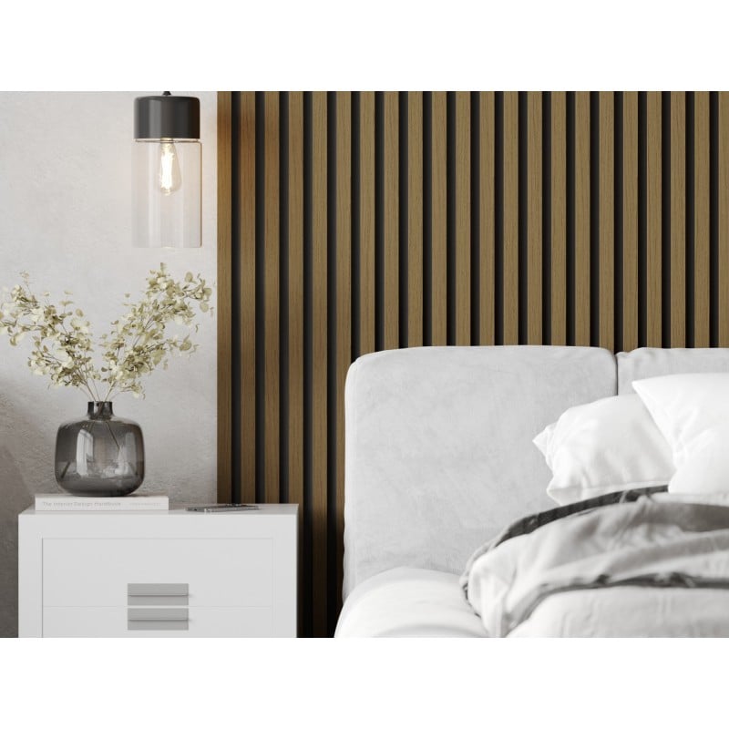 Mexen Lam-B lamele ścienne 275 x 30 cm, płyta HDF 4 mm, fornir techniczny, Teak Złocisty - S100-275307-3015-014