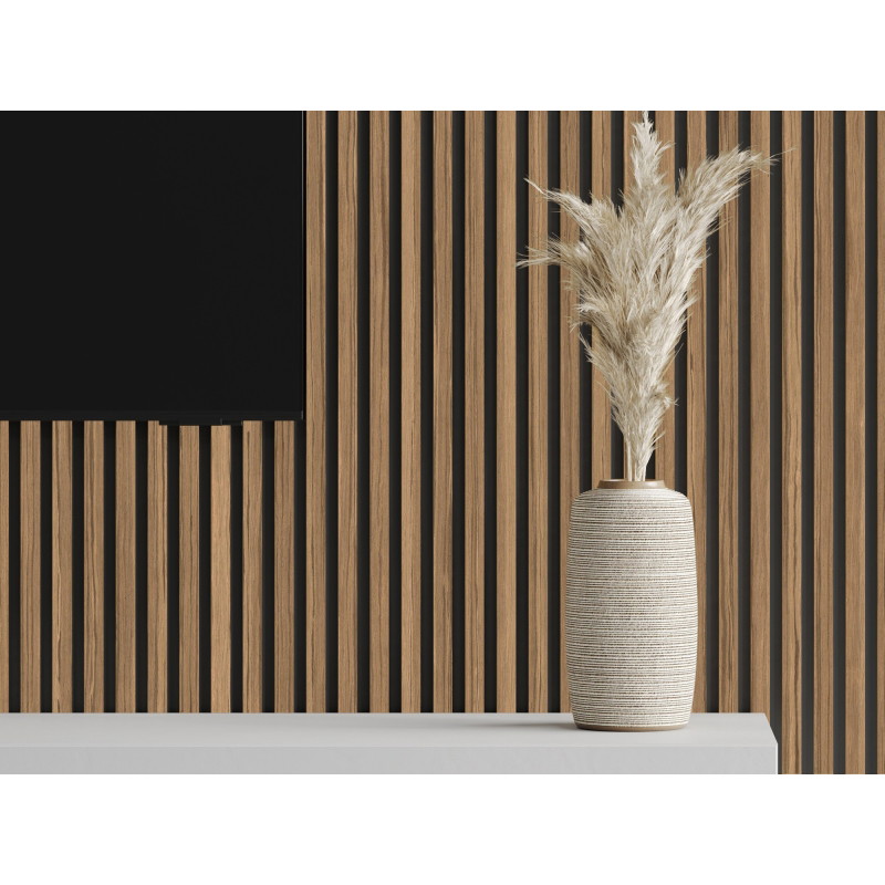 Mexen Lam-B lamele ścienne 275 x 30 cm, płyta HDF 4 mm, fornir techniczny, Orzech Jasny - S100-275307-3015-017