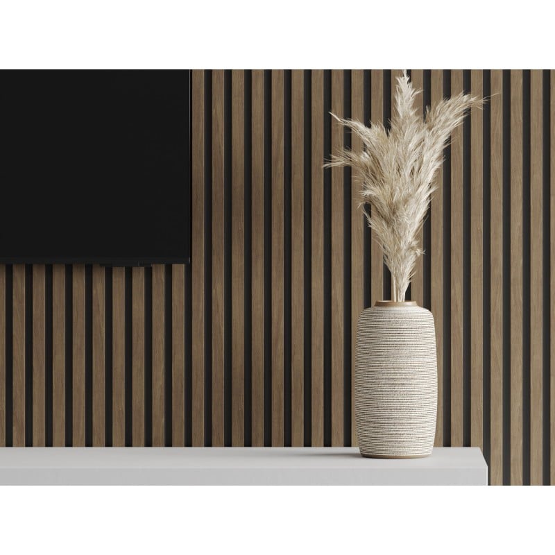Mexen Lam-B lamele ścienne 275 x 30 cm, płyta HDF 4 mm, fornir techniczny, Orzech Kakaowy - S100-275307-3015-018