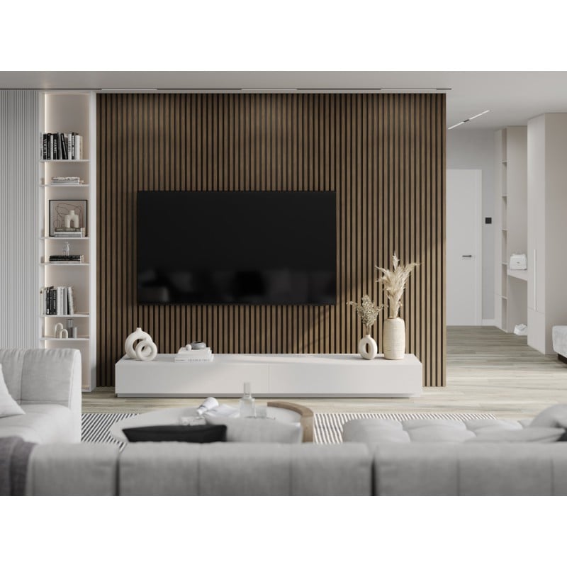 Mexen Lam-B lamele ścienne 275 x 30 cm, płyta HDF 4 mm, fornir techniczny, Orzech Kakaowy - S100-275307-3015-018