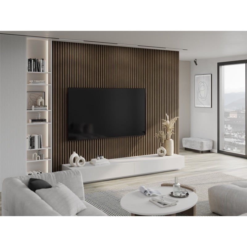 Mexen Lam-B lamele ścienne 275 x 30 cm, płyta HDF 4 mm, fornir techniczny, Orzech Kakaowy - S100-275307-3015-018