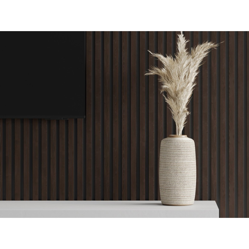 Mexen Lam-B lamele ścienne 275 x 30 cm, płyta HDF 4 mm, fornir techniczny, Heban Brązowy - S100-275307-3015-022
