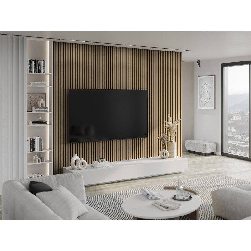 Mexen Lam-F lamele ścienne akustyczne 275 x 30 cm, filc 8 mm, fornir techniczny, Dąb Szlachetny - S105-275307-3015-004