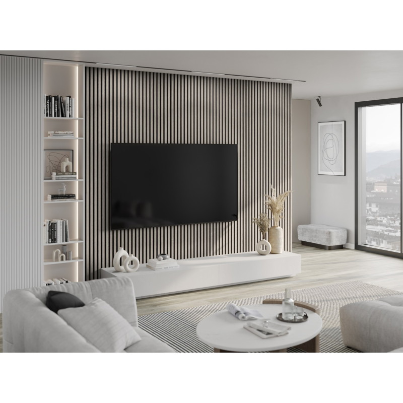 Mexen Lam-F lamele ścienne akustyczne 275 x 30 cm, filc 8 mm, fornir techniczny, Dąb Popielaty - S105-275307-3015-005