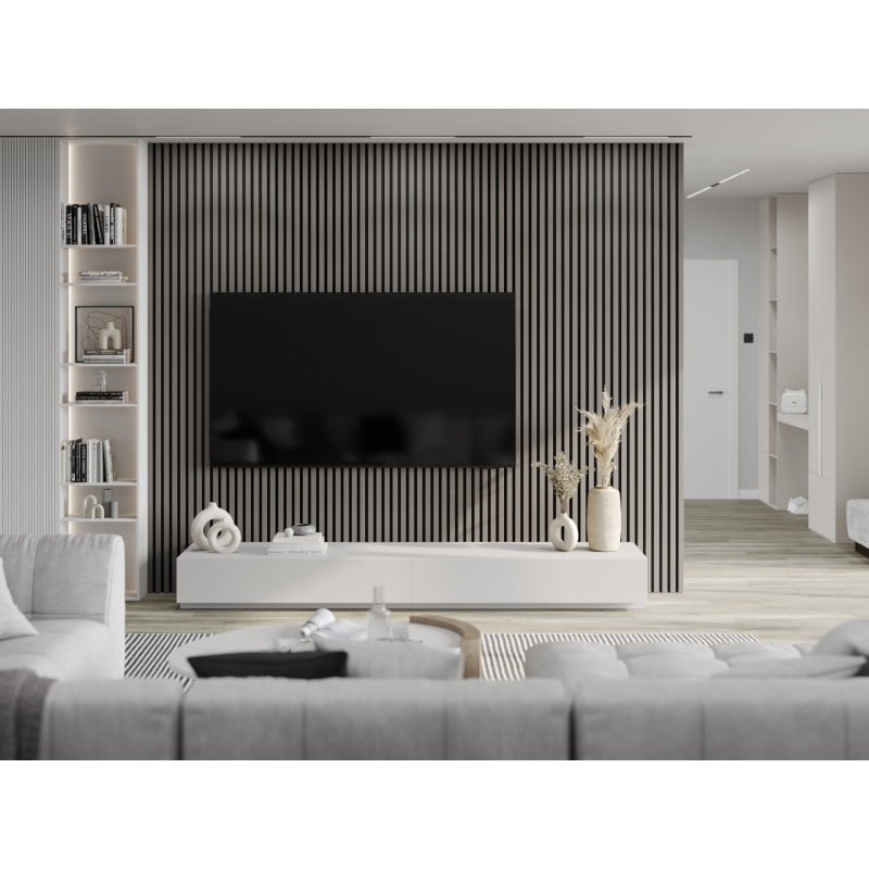 Mexen Lam-F lamele ścienne akustyczne 275 x 30 cm, filc 8 mm, fornir techniczny, Dąb Stalowy - S105-275307-3015-006
