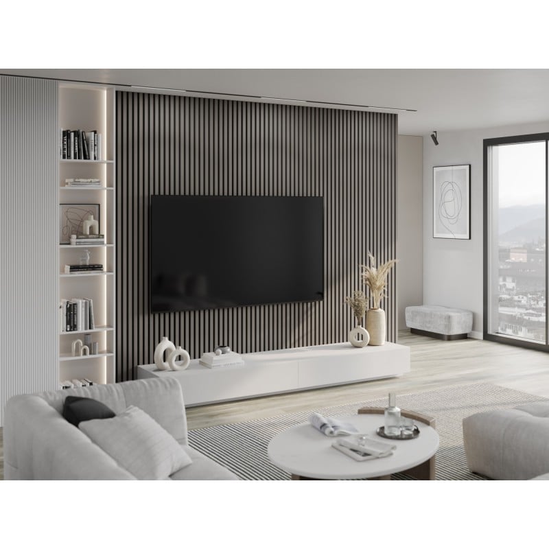 Mexen Lam-F lamele ścienne akustyczne 275 x 30 cm, filc 8 mm, fornir techniczny, Dąb Stalowy - S105-275307-3015-006