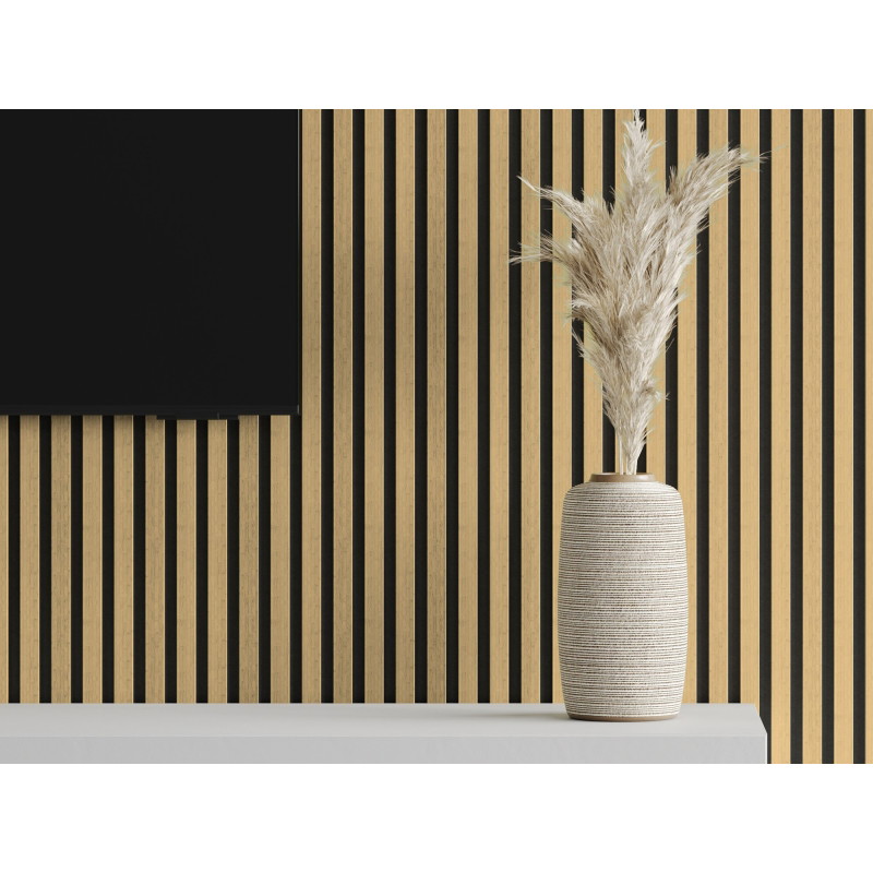 Mexen Lam-F lamele ścienne akustyczne 275 x 30 cm, filc 8 mm, fornir techniczny, Bambus Naturalny - S105-275307-3015-011