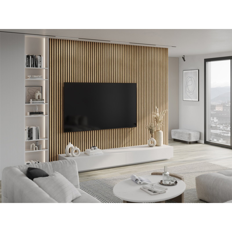 Mexen Lam-F lamele ścienne akustyczne 275 x 30 cm, filc 8 mm, fornir techniczny, Sosna Klasyczna - S105-275307-3015-012