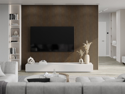 Mexen Lam-F lamele ścienne akustyczne 275 x 30 cm, filc 8 mm, fornir techniczny, Orzech Kakaowy - S105-275307-3015-018