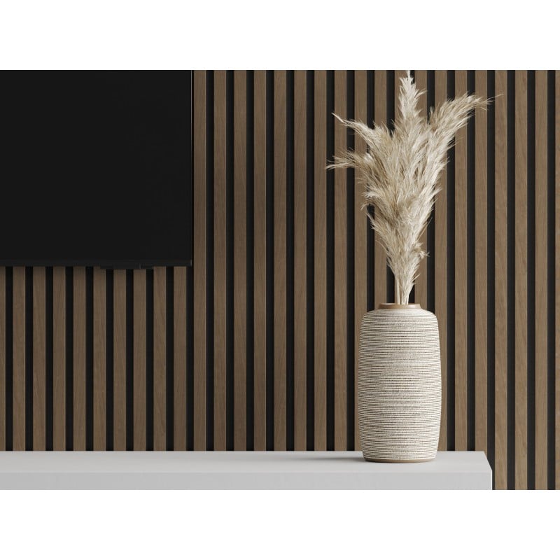 Mexen Lam-F lamele ścienne akustyczne 275 x 30 cm, filc 8 mm, fornir techniczny, Orzech Espresso - S105-275307-3015-019