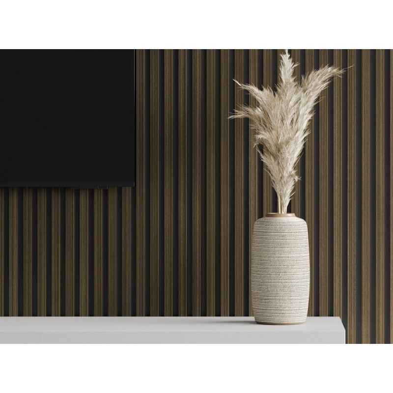 Mexen Lam-F lamele ścienne akustyczne 275 x 30 cm, filc 8 mm, fornir techniczny, Heban Królewski - S105-275307-3015-020