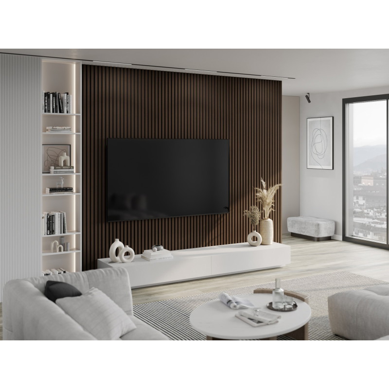 Mexen Lam-F lamele ścienne akustyczne 275 x 30 cm, filc 8 mm, fornir techniczny, Orzech Palisandrowy - S105-275307-3015-021