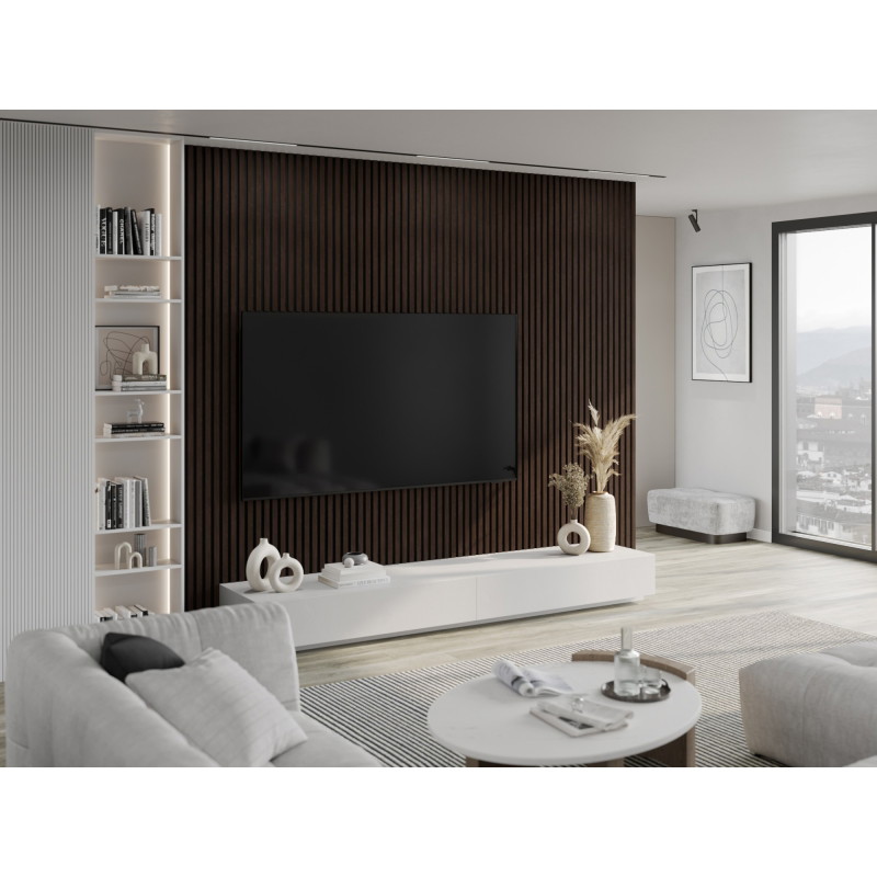 Mexen Lam-F lamele ścienne akustyczne 275 x 30 cm, filc 8 mm, fornir techniczny, Heban Brązowy - S105-275307-3015-022