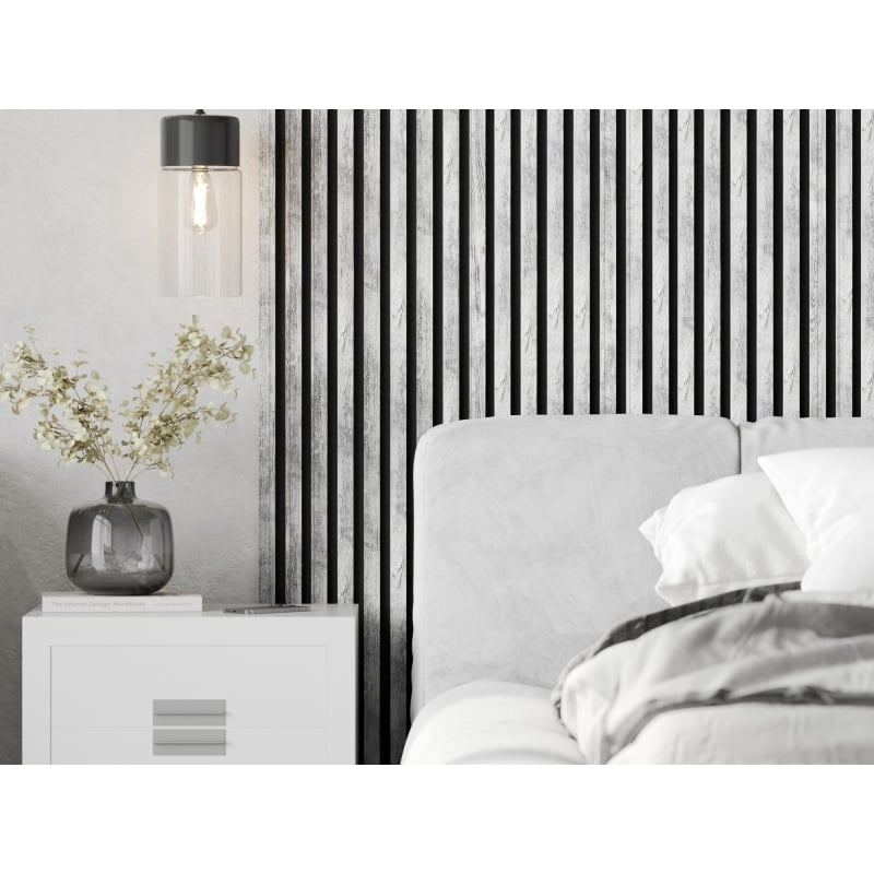 Mexen Lam-F lamele ścienne akustyczne 275 x 31,5 cm, filc 6 mm, Dąb Bielony - S105-275317-2812-064