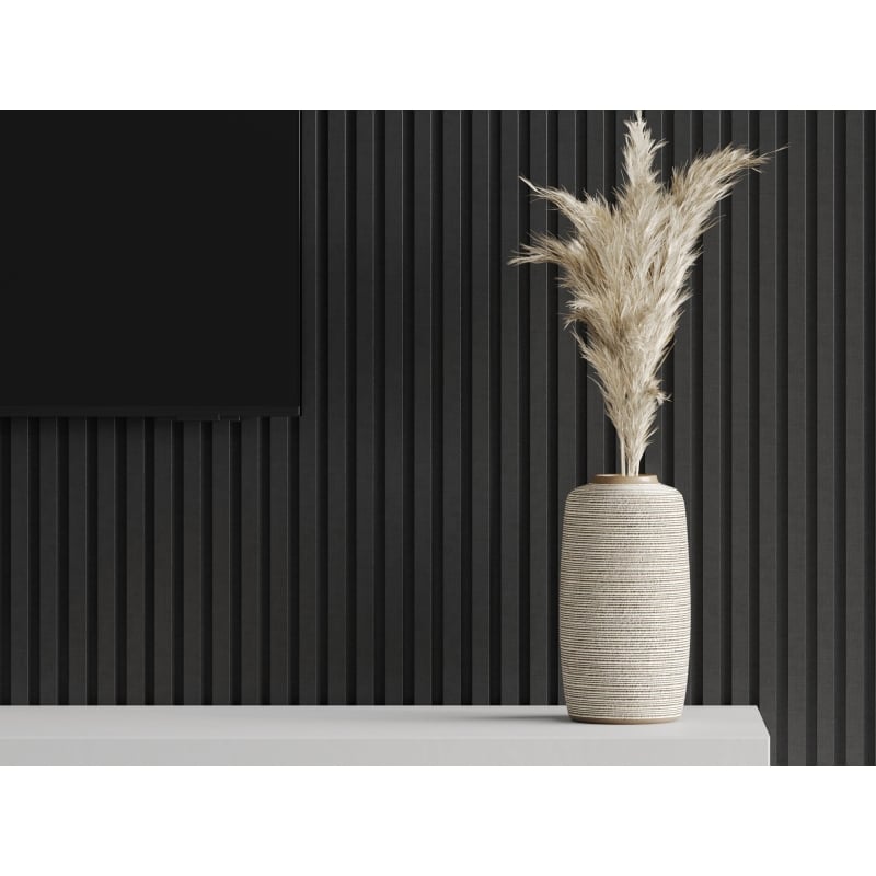 Mexen Lam-F lamele ścienne akustyczne 275 x 31,5 cm, filc 6 mm, Len Czarny - S105-275317-2812-069