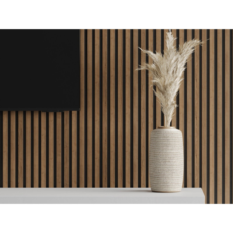 Mexen Lam-F lamele ścienne akustyczne 275 x 31,5 cm, filc 6 mm, Dąb Mocca - S105-275317-2812-074