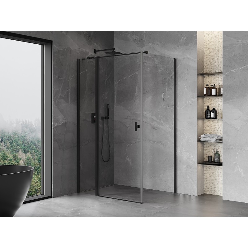 Mexen Mist T kabina prysznicowa uchylna 100 x 75 cm, transparent, czarna - 8A4T-100-075-70-00
