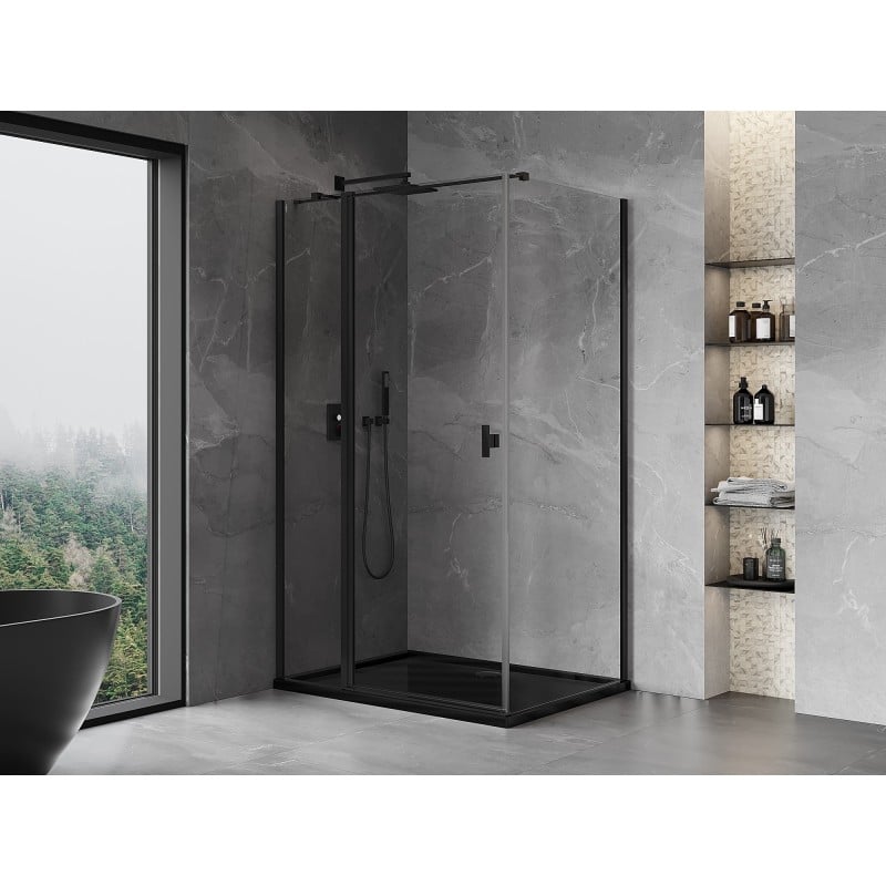 Mexen Mist T kabina prysznicowa uchylna 95 x 90 cm, transparent, czarna - 8A4T-095-090-70-00