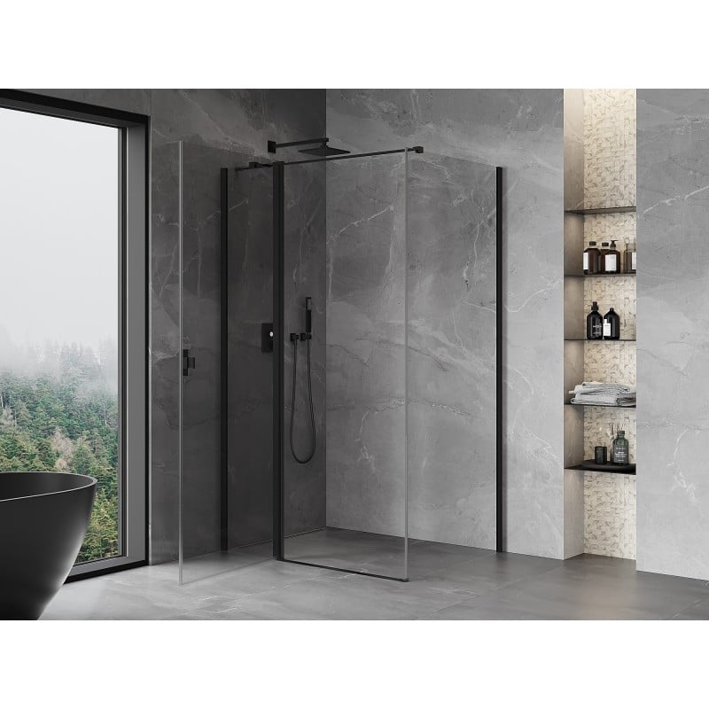 Mexen Mist T kabina prysznicowa uchylna 85 x 120 cm, transparent, czarna - 8A4T-085-120-70-00