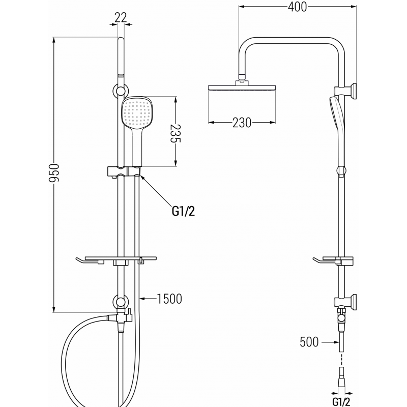 Mexen T33 kolumna prysznicowa, chrom/biała - 798333393-02