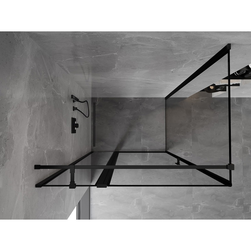 Mexen Mist T kabina prysznicowa uchylna lewa 90 x 100 cm, czarna ramka, czarna - 8A4T-090-100-70-70-L