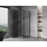 Mexen Mist T kabina prysznicowa uchylna lewa 100 x 100 cm, czarna ramka, czarna - 8A4T-100-100-70-70-L
