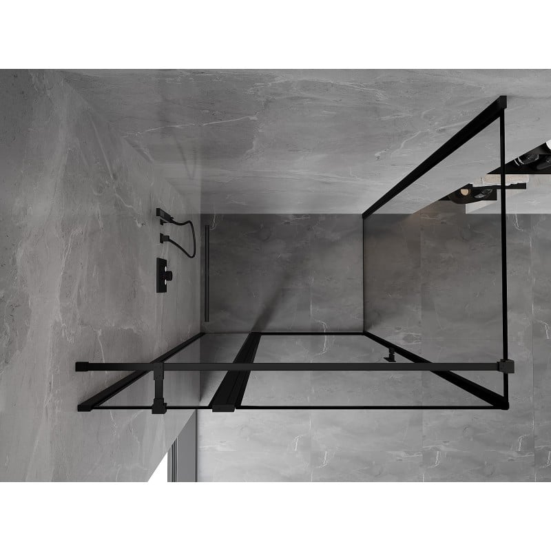 Mexen Mist T kabina prysznicowa uchylna lewa 70 x 120 cm, czarna ramka, czarna - 8A4T-070-120-70-70-L
