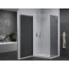Mexen Pretoria kabina prysznicowa uchylna 80 x 70 cm, grafit, chrom + brodzik Flat - 852-080-070-01-40-4010