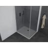 Mexen Pretoria kabina prysznicowa uchylna 80 x 90 cm, grafit, chrom + brodzik Flat - 852-080-090-01-40-4010