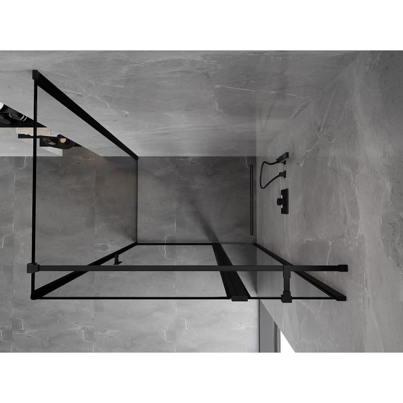 Mexen Mist T kabina prysznicowa uchylna prawa 70 x 95 cm, czarna ramka, czarna - 8A4T-070-095-70-70-P
