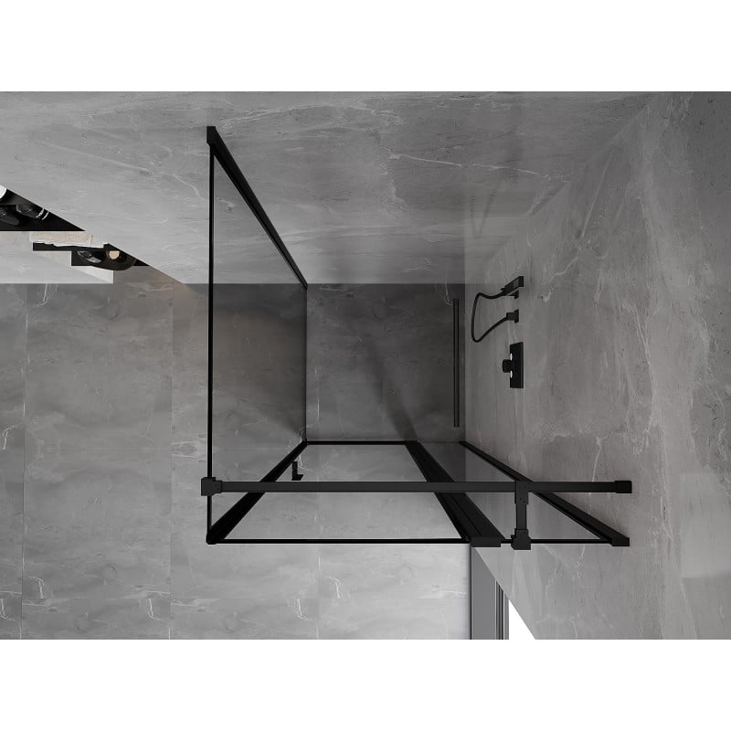 Mexen Mist T kabina prysznicowa uchylna prawa 100 x 100 cm, czarna ramka, czarna - 8A4T-100-100-70-70-P