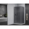 Mexen Pretoria kabina prysznicowa uchylna 80 x 120 cm, grafit, chrom + brodzik Flat - 852-080-120-01-40-4010