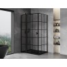 Mexen Mist T kabina prysznicowa uchylna lewa 80 x 75 cm, czarna kratka, czarna - 8A4T-080-075-70-77-L