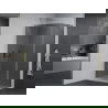 Mexen Pretoria kabina prysznicowa uchylna 90 x 70 cm, grafit, chrom + brodzik Flat - 852-090-070-01-40-4010