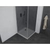 Mexen Pretoria kabina prysznicowa uchylna 80 x 80 cm, grafit , chrom + brodzik Flat - 852-080-080-01-40-4010