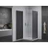 Mexen Pretoria kabina prysznicowa uchylna 80 x 80 cm, grafit , chrom + brodzik Flat - 852-080-080-01-40-4010