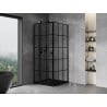 Mexen Mist T kabina prysznicowa uchylna lewa 110 x 110 cm, czarna kratka, czarna - 8A4T-110-110-70-77-L