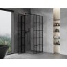 Mexen Mist T kabina prysznicowa uchylna lewa 120 x 120 cm, czarna kratka, czarna - 8A4T-120-120-70-77-L