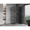 Mexen Mist T kabina prysznicowa uchylna prawa 70 x 70 cm, czarna kratka, czarna - 8A4T-070-070-70-77-P