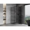 Mexen Mist T kabina prysznicowa uchylna prawa 80 x 80 cm, czarna kratka, czarna - 8A4T-080-080-70-77-P