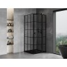 Mexen Mist T kabina prysznicowa uchylna prawa 80 x 80 cm, czarna kratka, czarna - 8A4T-080-080-70-77-P